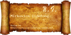 Mirkovics Ildefonz névjegykártya